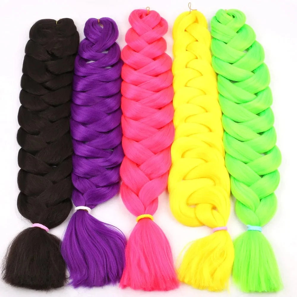 Shipping by DHL50packs/carton 165g solid 82inch and ombre 64inch synthetic jumbo braid