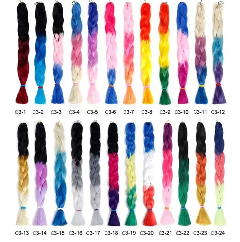 Shipping by DHL50packs/carton 165g solid 82inch and ombre 64inch synthetic jumbo braid