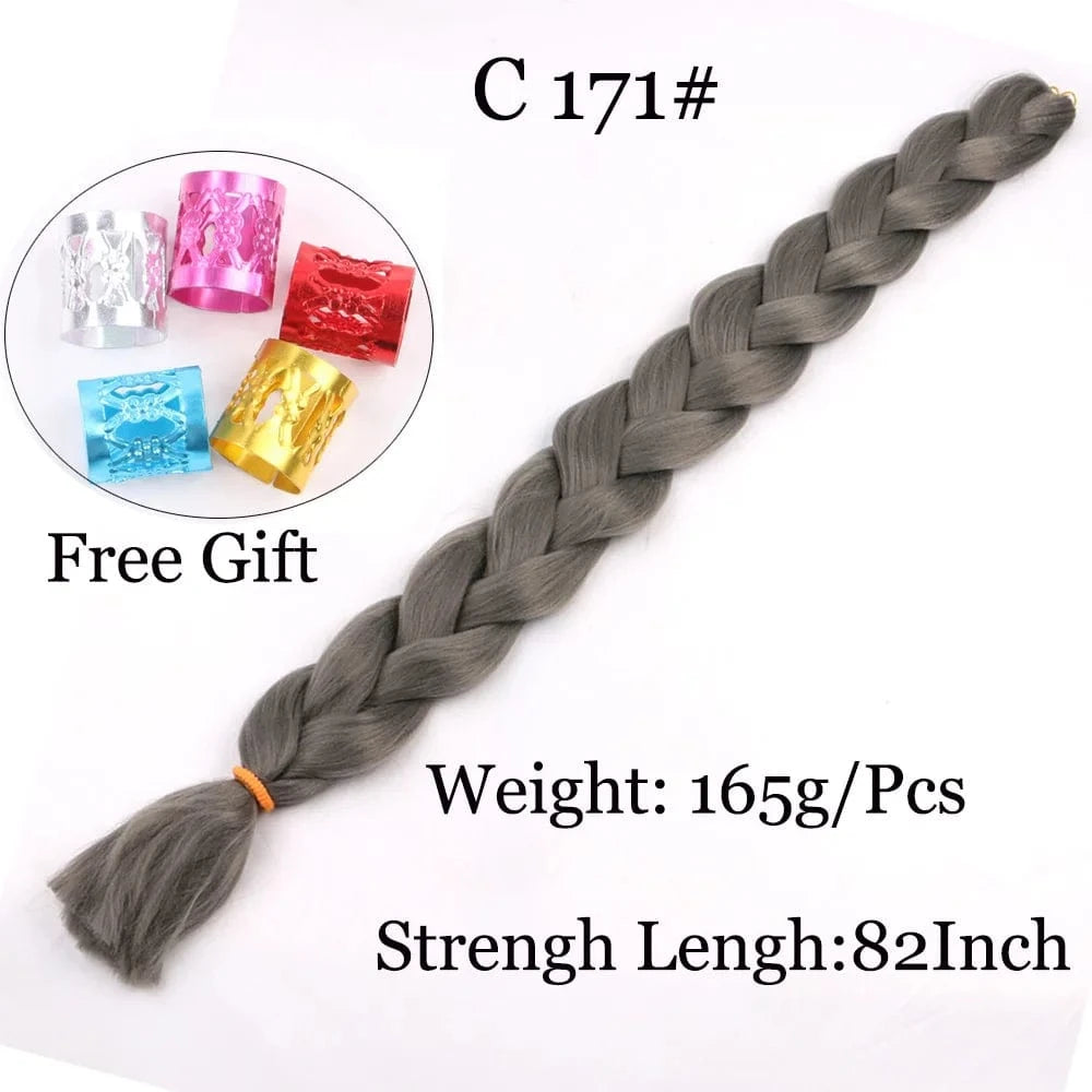 Shipping by DHL50packs/carton 165g solid 82inch and ombre 64inch synthetic jumbo braid