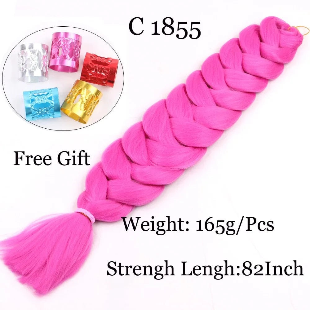 Shipping by DHL50packs/carton 165g solid 82inch and ombre 64inch synthetic jumbo braid