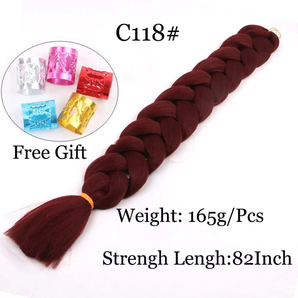 Shipping by DHL50packs/carton 165g solid 82inch and ombre 64inch synthetic jumbo braid