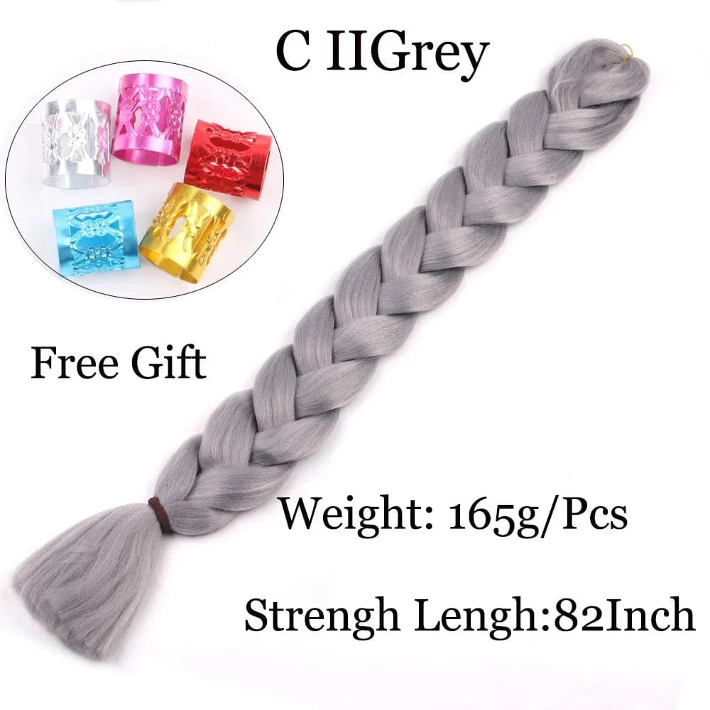 Shipping by DHL50packs/carton 165g solid 82inch and ombre 64inch synthetic jumbo braid