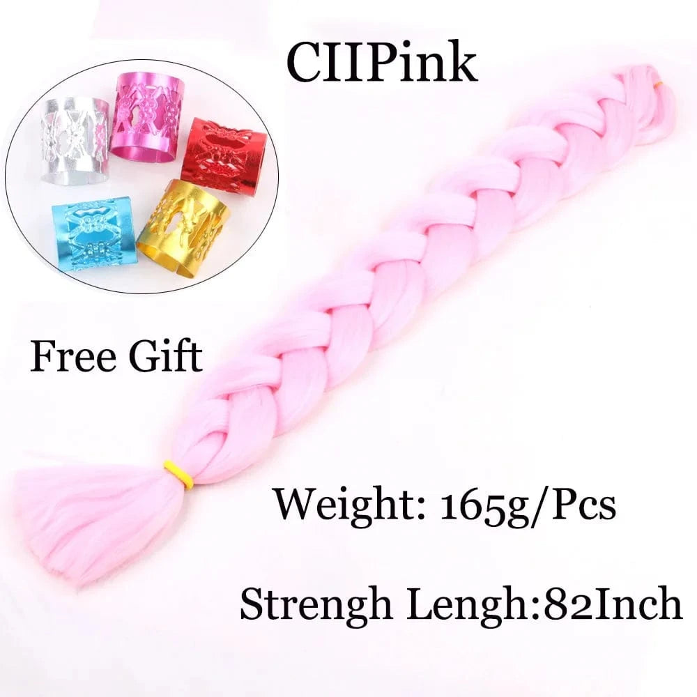 Shipping by DHL50packs/carton 165g solid 82inch and ombre 64inch synthetic jumbo braid