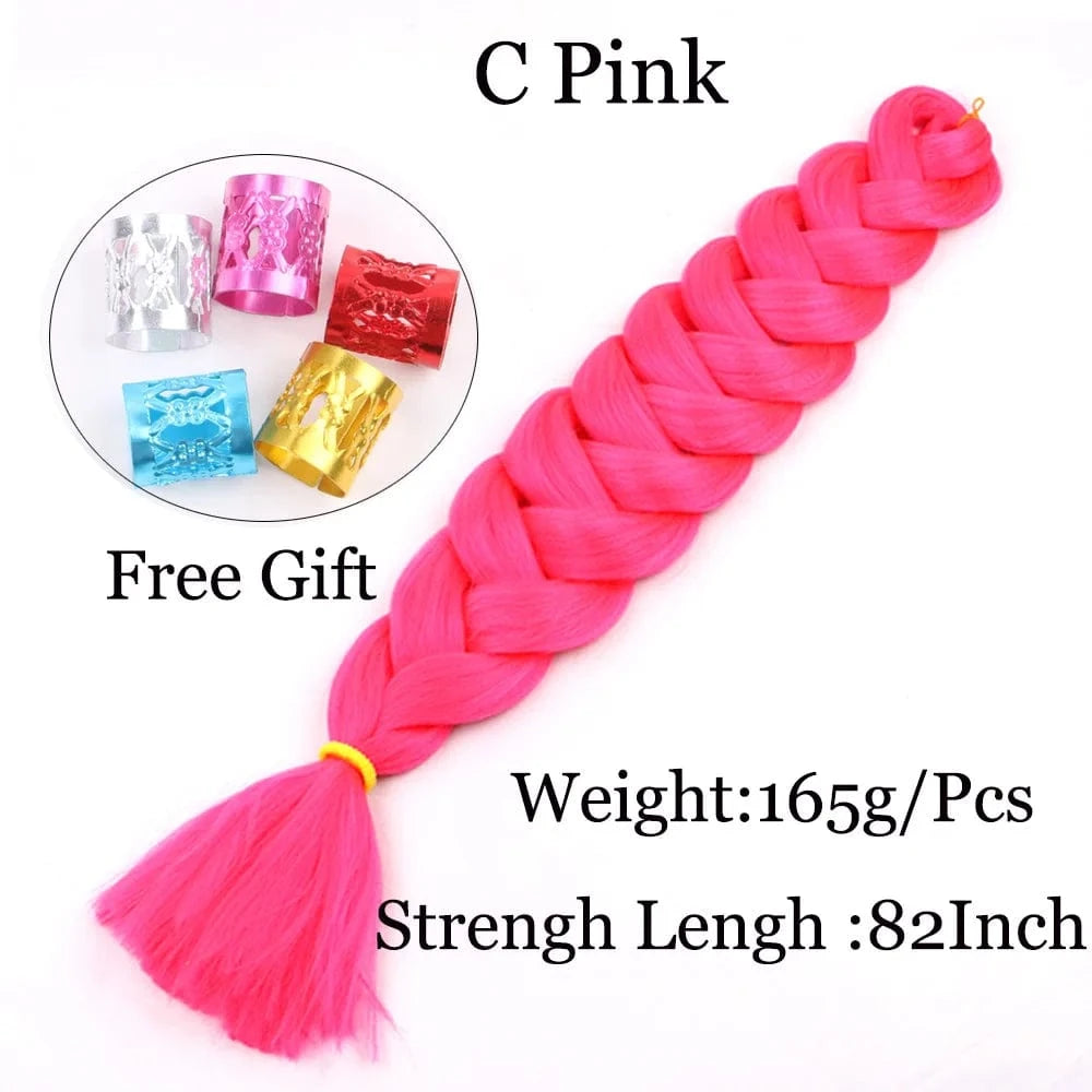 Shipping by DHL50packs/carton 165g solid 82inch and ombre 64inch synthetic jumbo braid