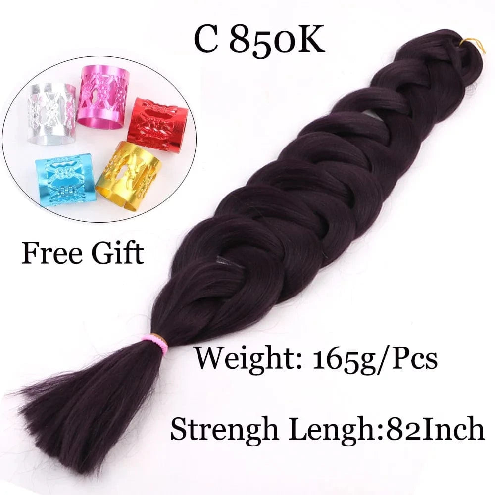 Shipping by DHL50packs/carton 165g solid 82inch and ombre 64inch synthetic jumbo braid