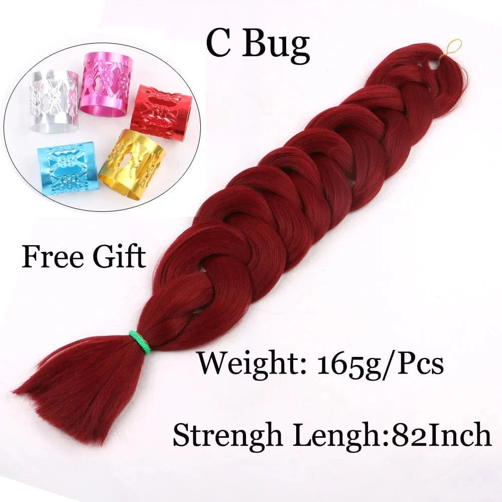 Shipping by DHL50packs/carton 165g solid 82inch and ombre 64inch synthetic jumbo braid