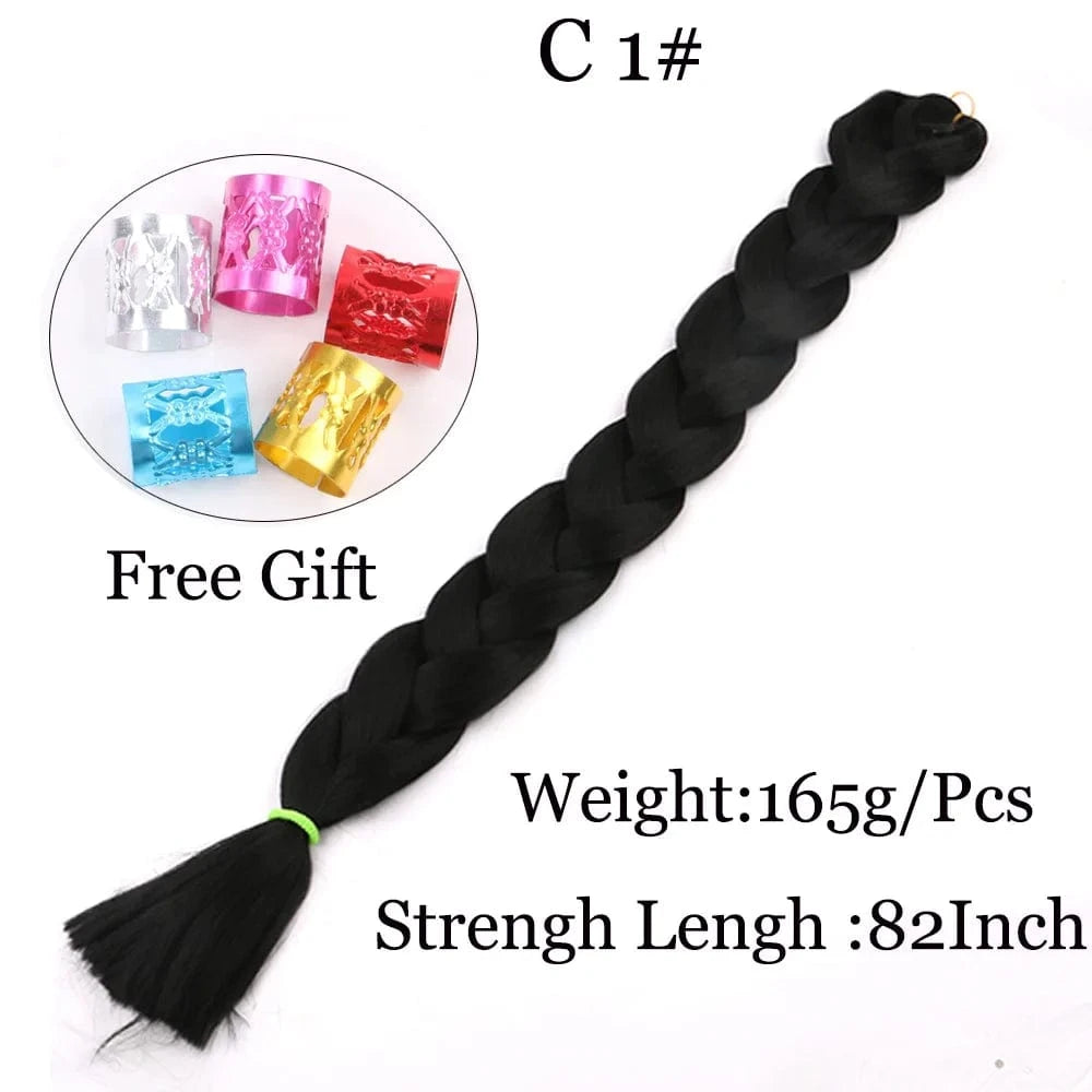 Shipping by DHL50packs/carton 165g solid 82inch and ombre 64inch synthetic jumbo braid