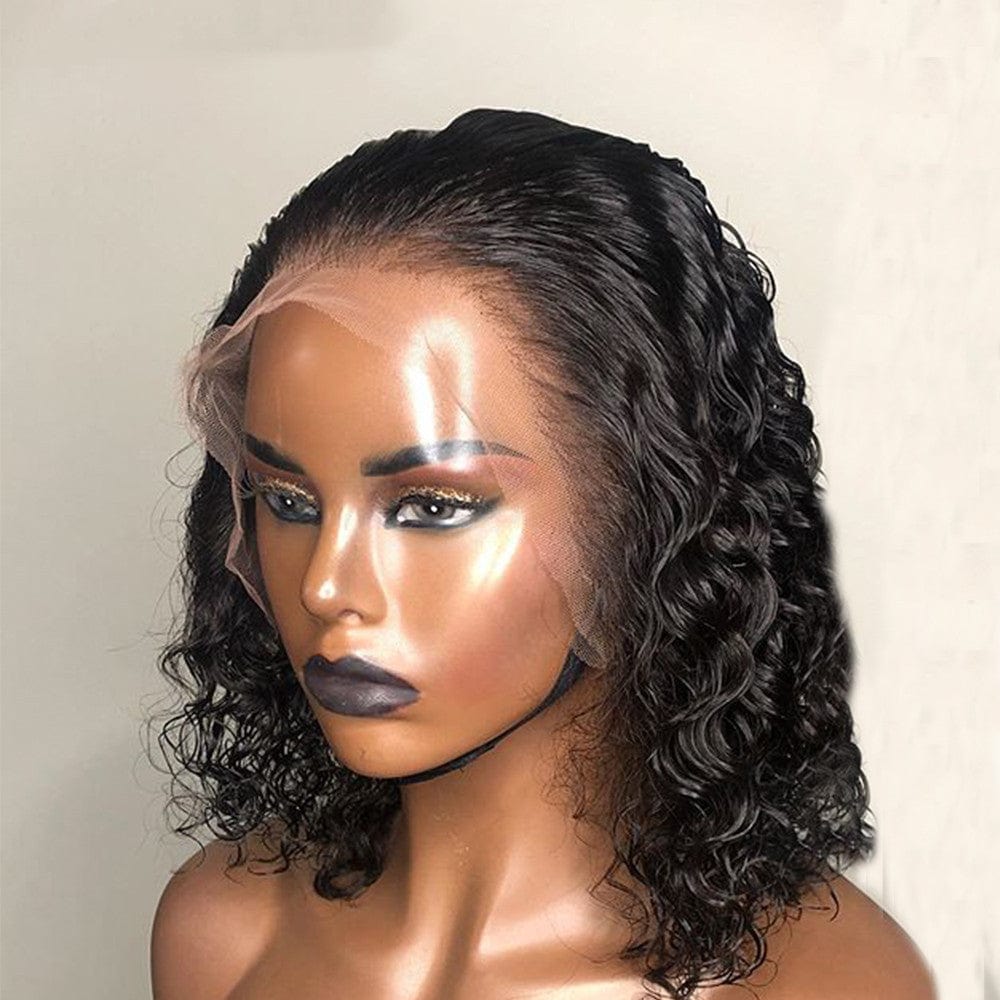 Short bob Long deep frontal brazilian water wave13X6 Lace Front Human Hair Wig curly lace front human hair wigs for black women