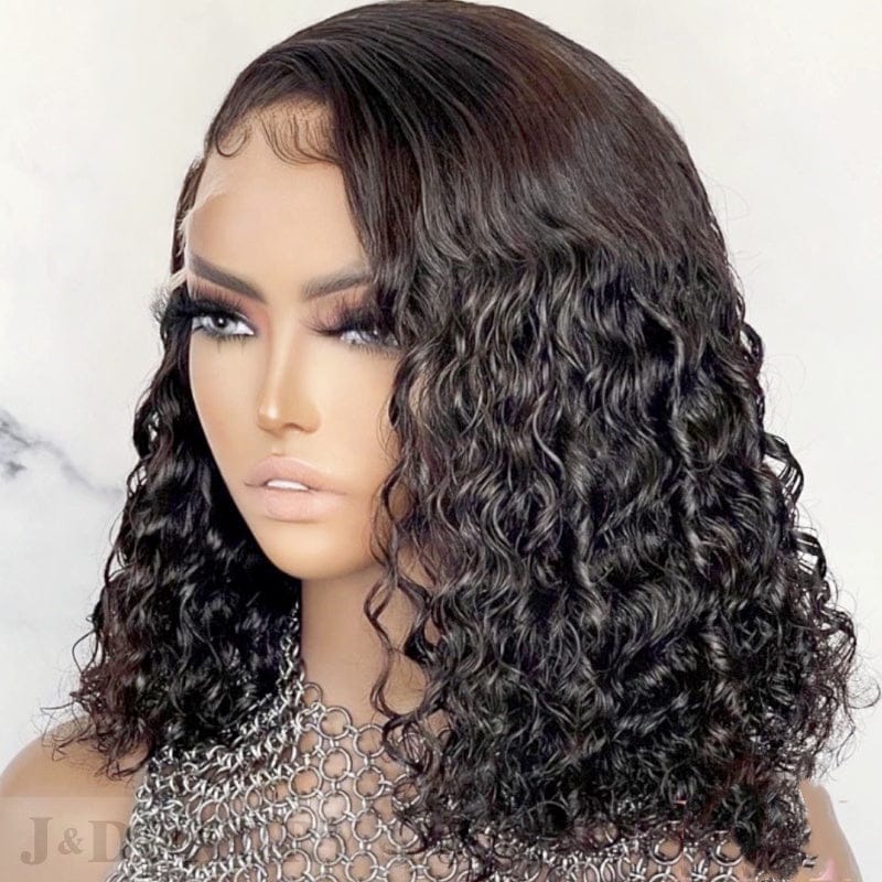 short curly hair 100%  Brazilian Human Hair 4x4 5x5 HD lace closure wig for black women 360 full lace wig for black women