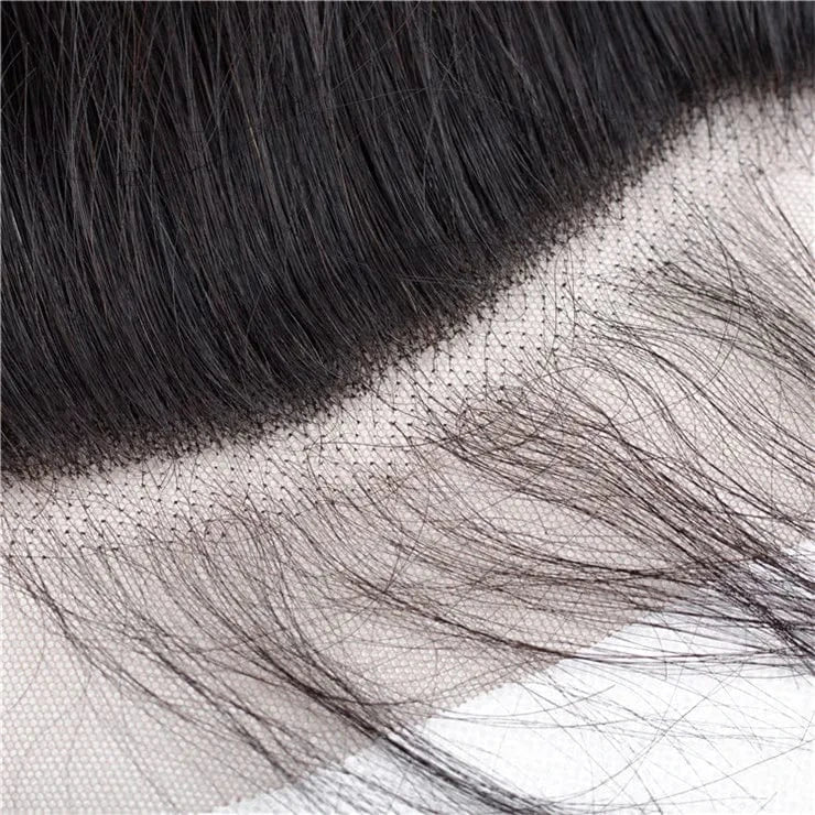 Silk Base Malaysian Straight Virgin Brazilian Hair 360 Lace Frontal Closure
