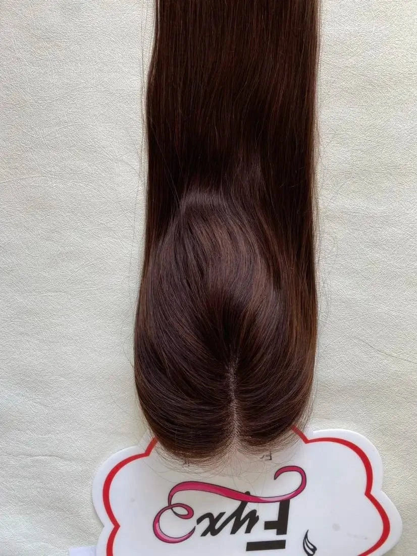 Silky Human Hair Toupee Mid Part Glueless Clip In Hair Base Topper For Women Vietnamese Cuticle Aligned Hair Fast Shipping