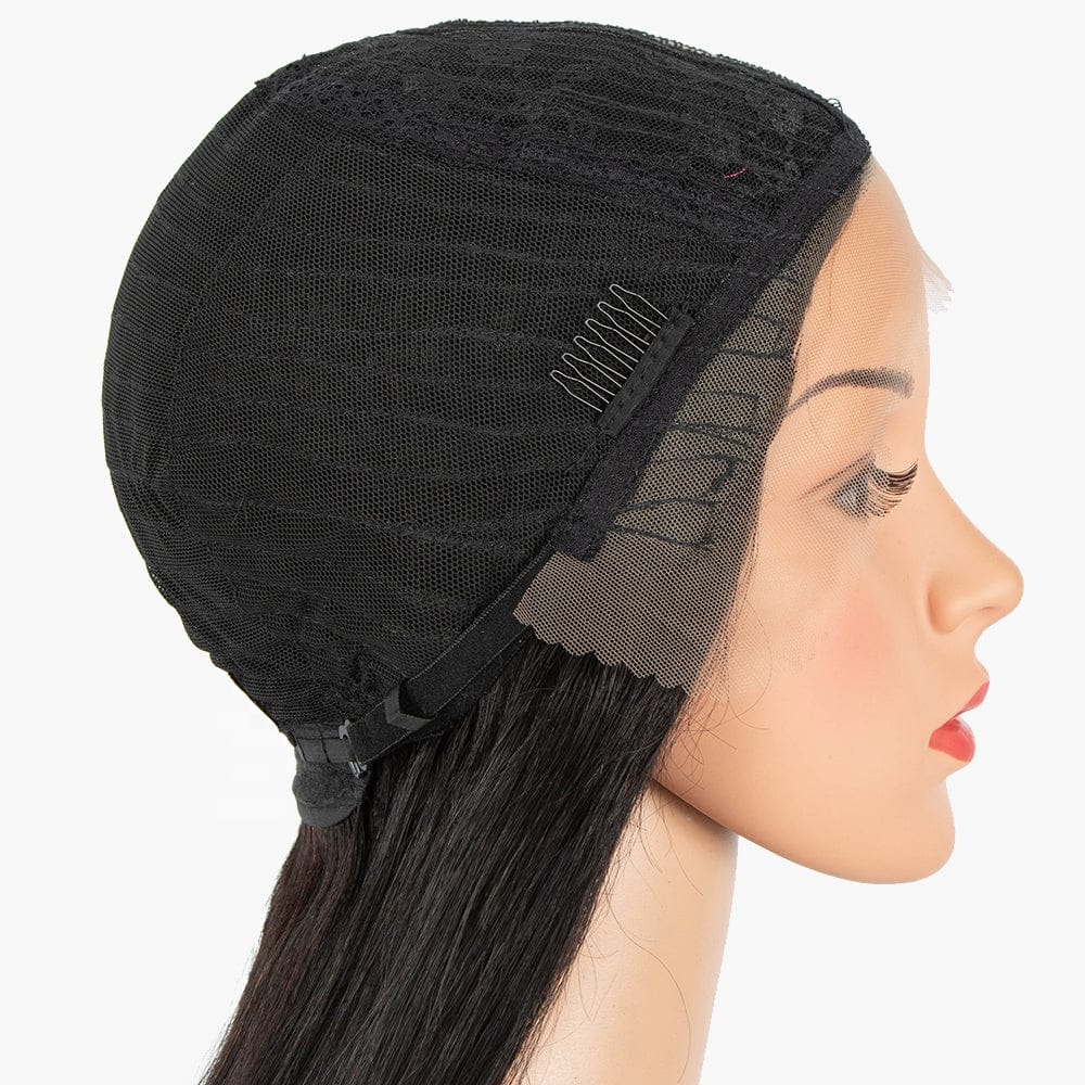 Silky straight 18 to 28 inches  Hd T Swiss Lace Front new fiber mix Human Hair Wigs Transparent for Black Women with Baby Hair