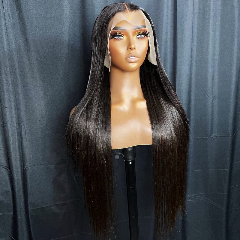 silky straight virgin hair 30inch virgin cuticle aligned full lace frontal hair wigs for black women hd 13x6 lace frontal wig