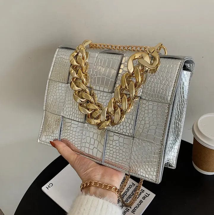 silver 2022 Crocodile Stylish Small Handbags Women Luxury Purses Pillow Shape Pillow Shape Mini Shoulder Bag