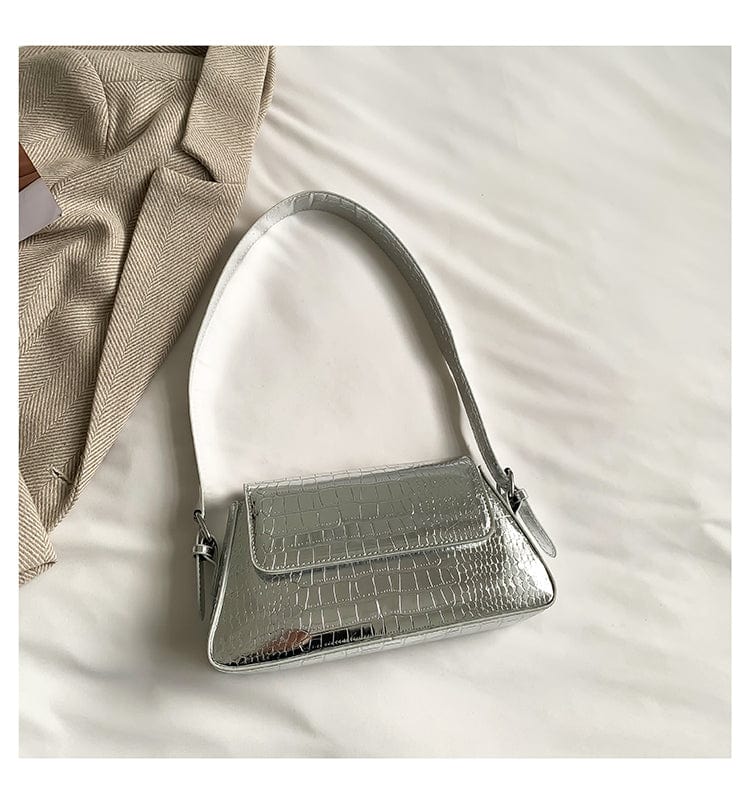 silver Alligator Pattern Shoulder Crossbody China Hand Stone Underarm Bags Women Mini Purse Designers Leather Handbag