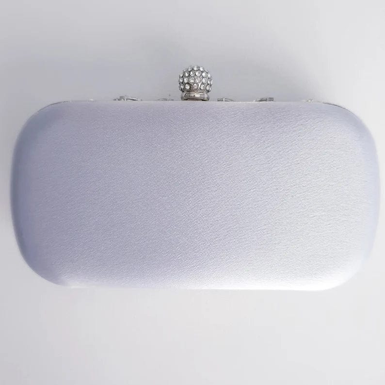 Silver Crystal Pearl Beaded Bridal Wedding Clutch| Wedding Crystal Clutch| Bridal Clutch Bag