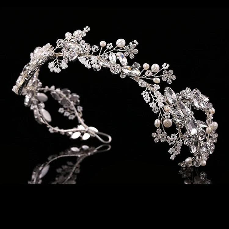 silver European Bridal Head Buckle Baroque Crown Exterior Catwalk Tiara Accessories