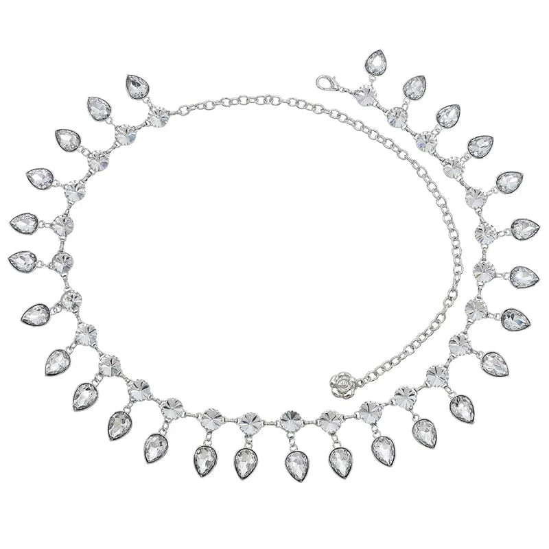 silver Fashion Body Jewelry Plated Silver Crystal Sexy Belly Diamond Waist Chain for Women Jewelry
