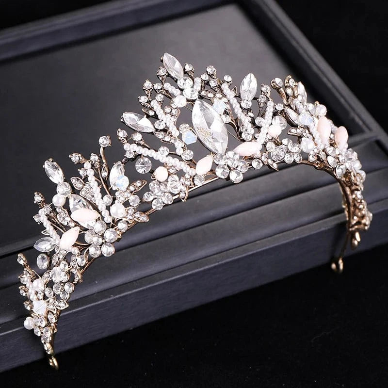 Silver Fashion Wedding Crown Tiara Handmade Tiara Wedding Crystal Bridal Headpiece Crown
