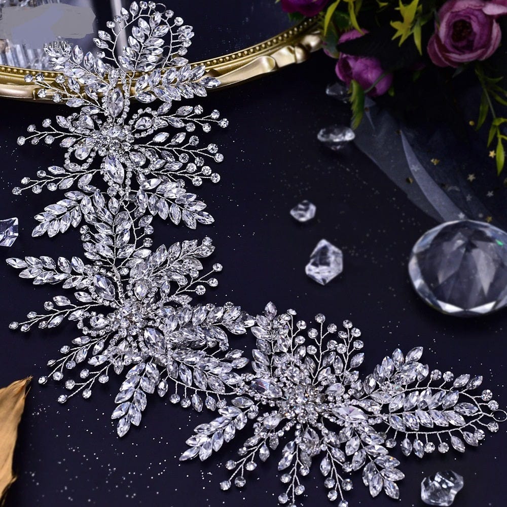 silver hair accessories S4227F     Bridal Insert Comb Handmade Diamond Crystal Hair Accessory wedding makeup hair accessories tiara