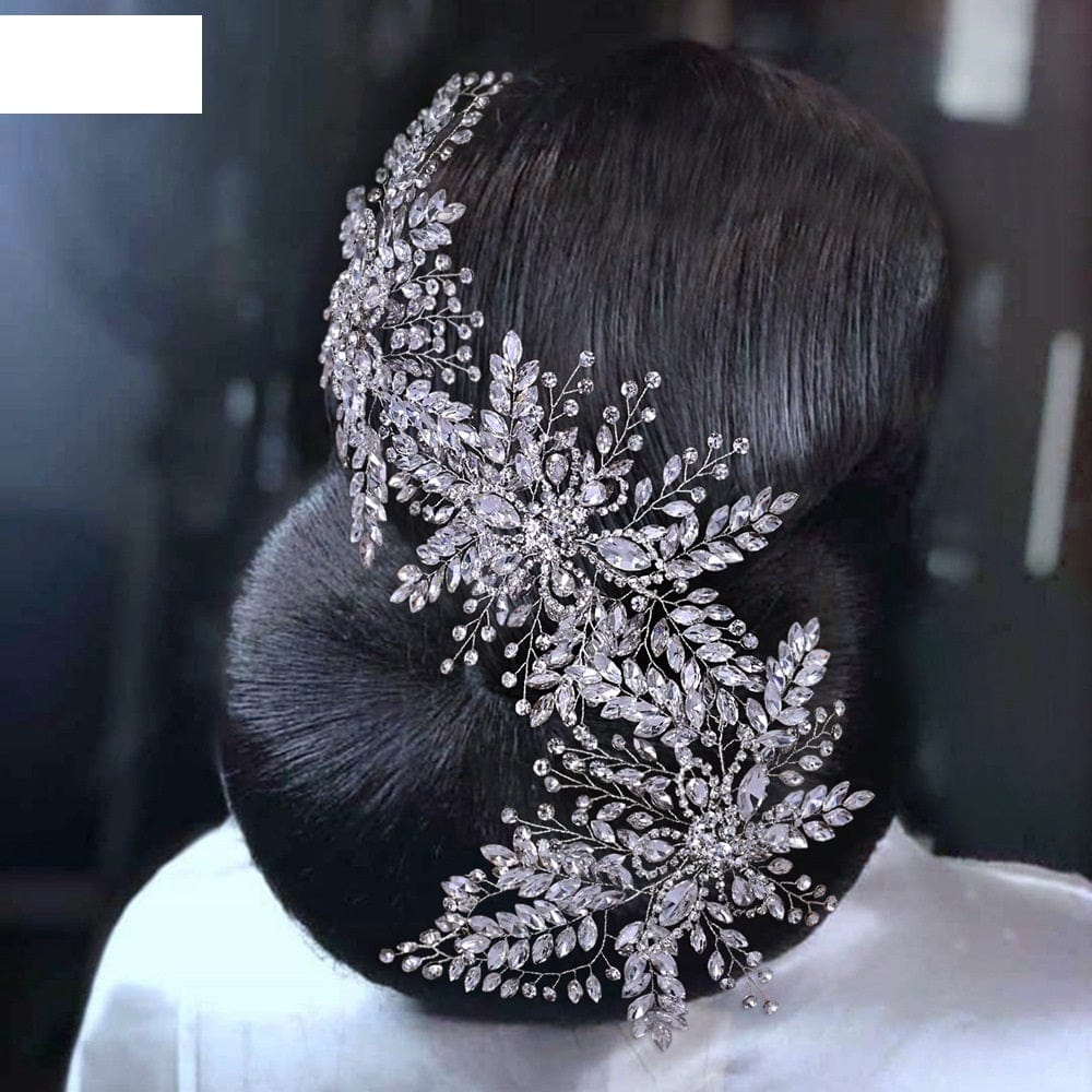silver hair accessories S4227F     Bridal Insert Comb Handmade Diamond Crystal Hair Accessory wedding makeup hair accessories tiara