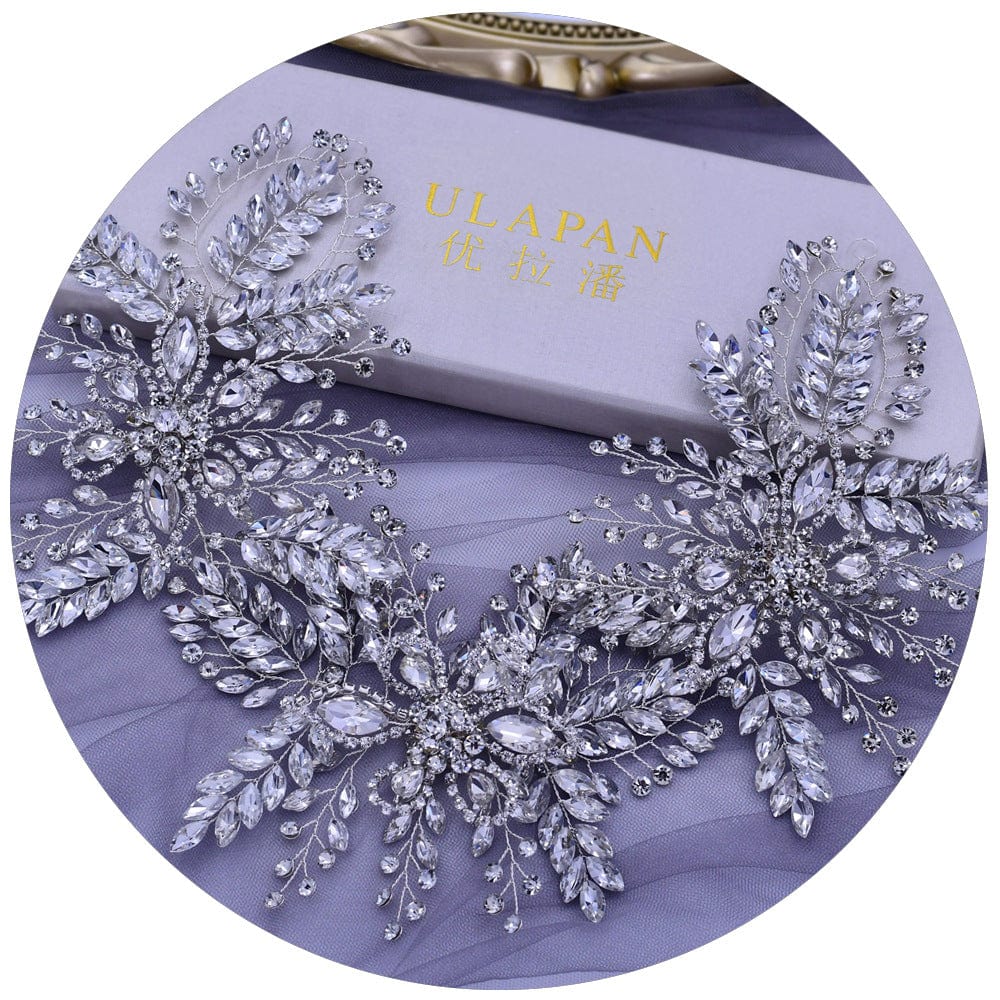 silver hair accessories S4227F     Bridal Insert Comb Handmade Diamond Crystal Hair Accessory wedding makeup hair accessories tiara