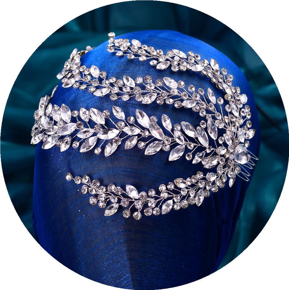 silver headdress S4201F    Silver Rhinestone Hair Comb Wedding Style Handmade bridal Hair tiara crown