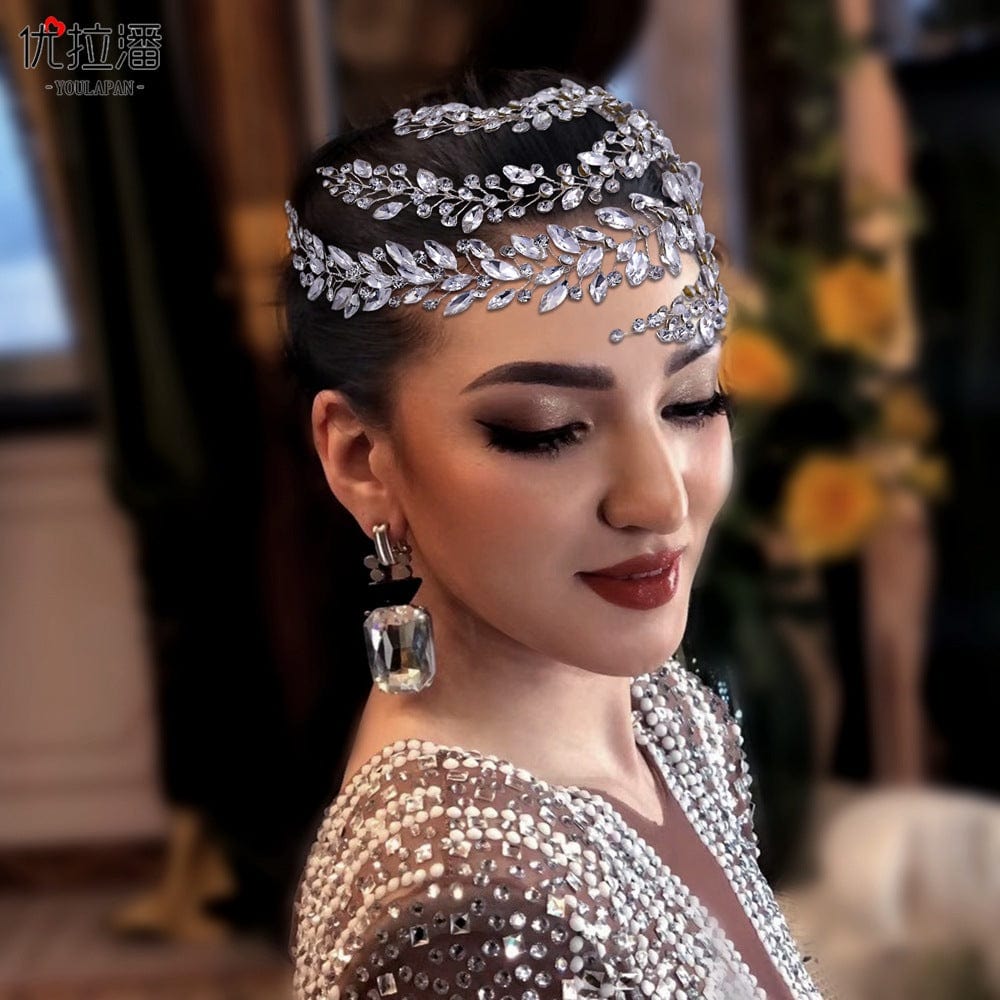 silver headdress S4201F    Silver Rhinestone Hair Comb Wedding Style Handmade bridal Hair tiara crown