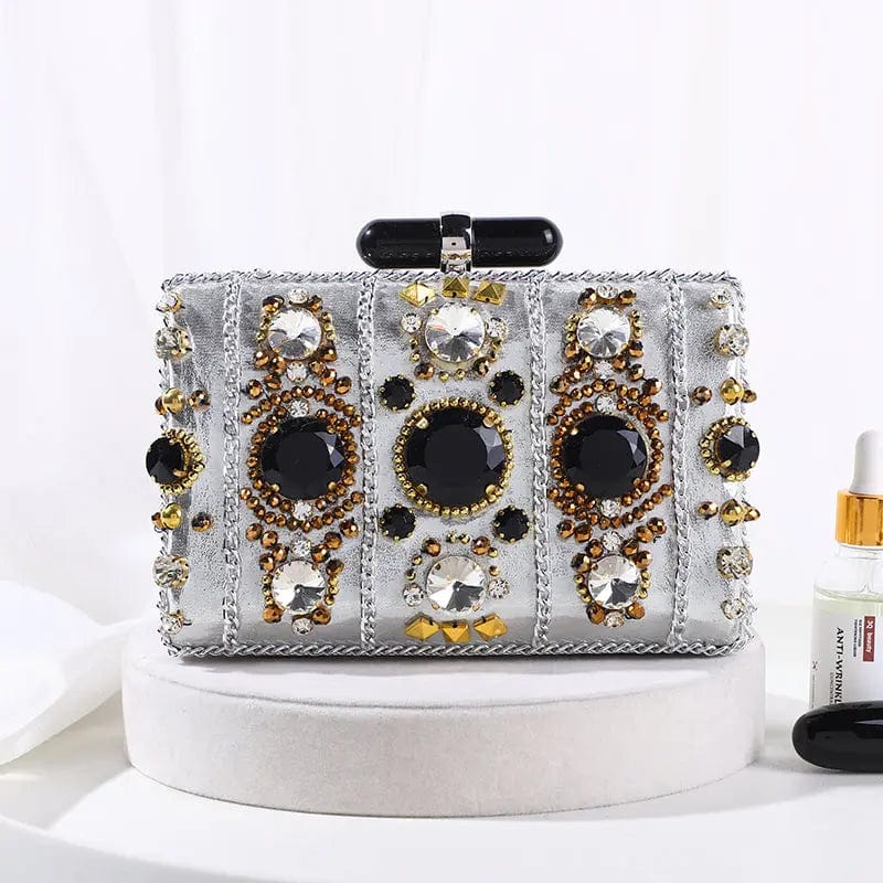 silver Luxury Woman Colored Diamonds Laser Luminous Clear Acrylic Chain Shoulder Purse Day Clutches Party Wedding Wallet Evening Bags