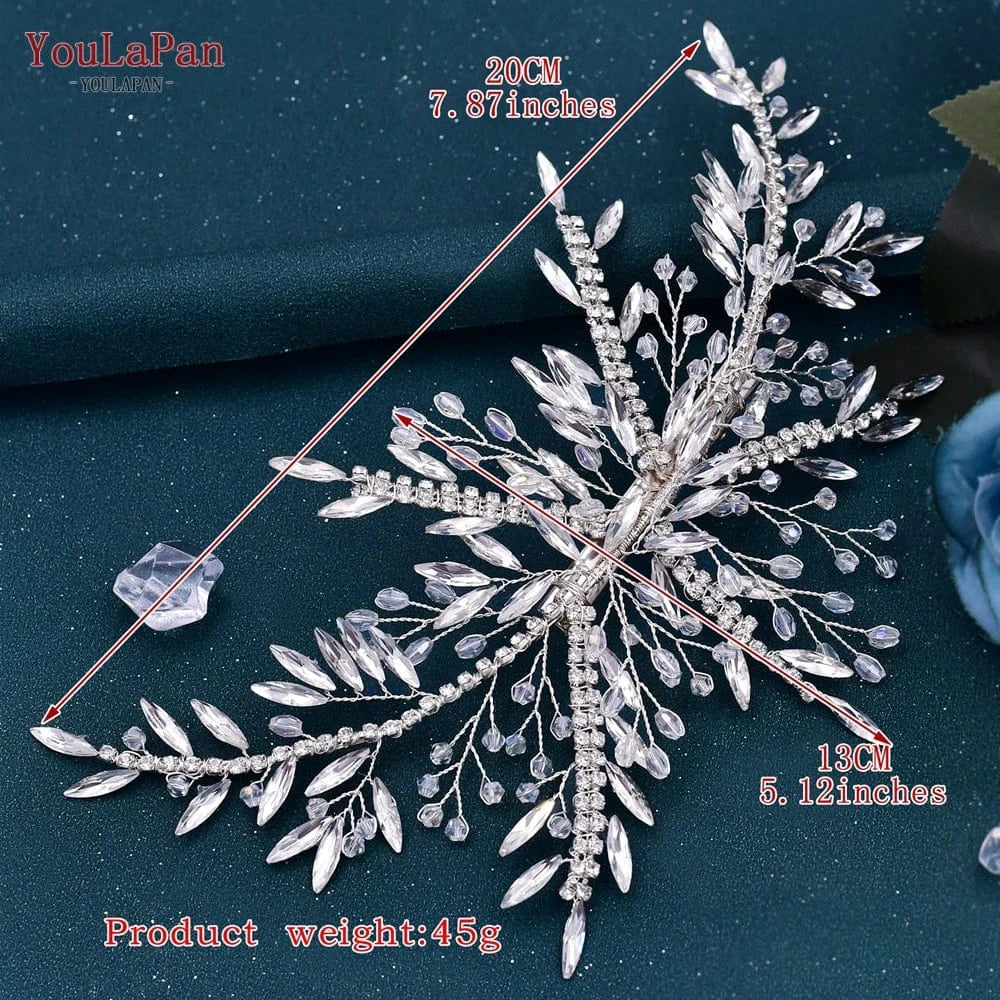silver YouLaPan Best Selling Headpieces For Women Crystal Rhinestone Headwear Bridal Hairpins Wedding Hair Accessories HP287