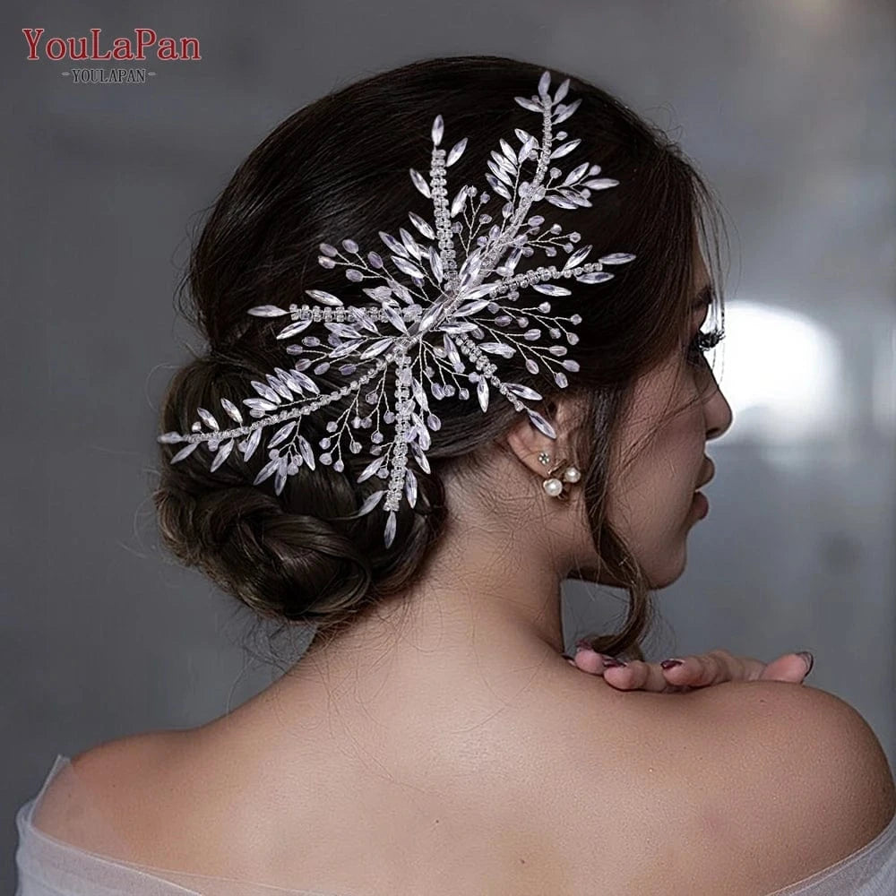 silver YouLaPan Best Selling Headpieces For Women Crystal Rhinestone Headwear Bridal Hairpins Wedding Hair Accessories HP287