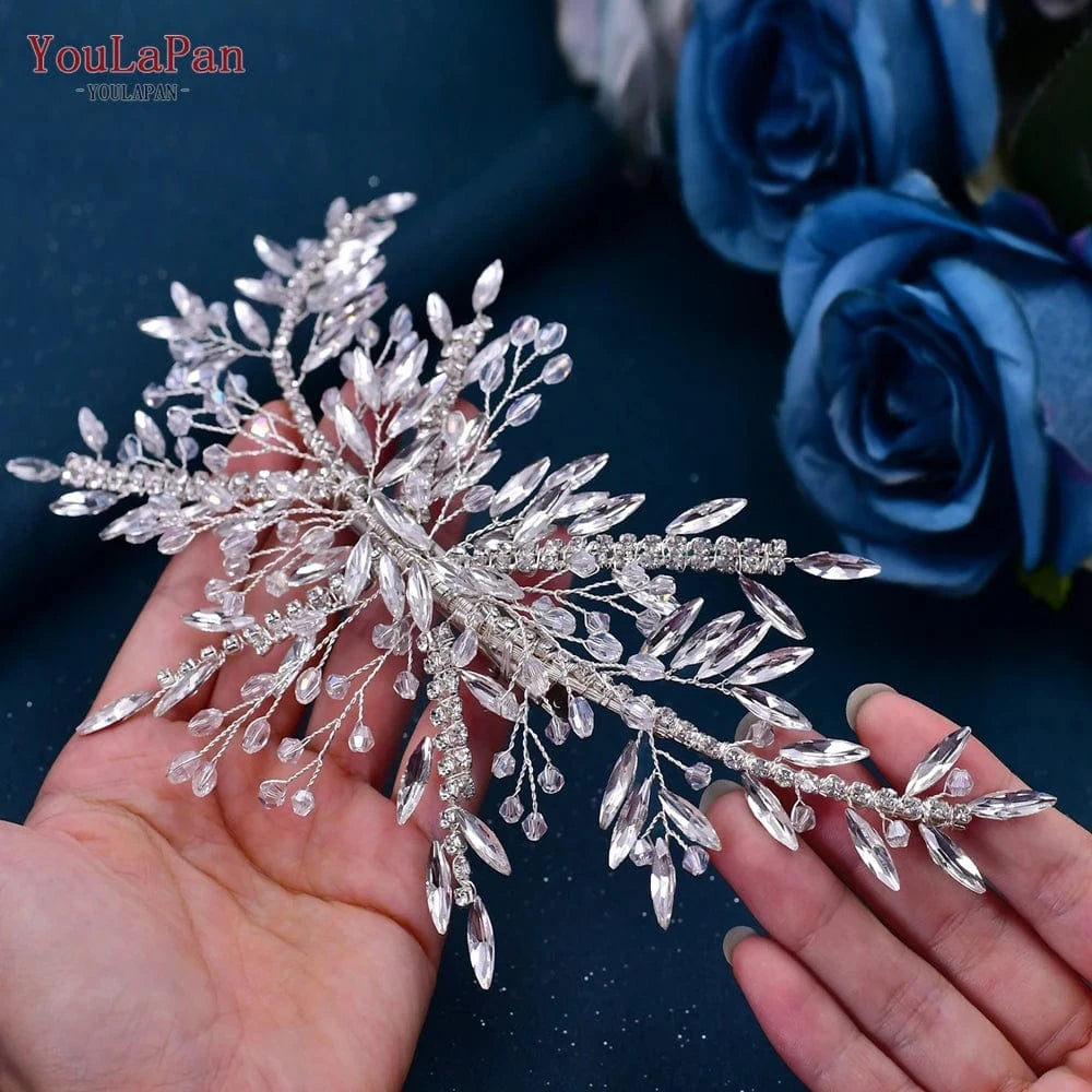 silver YouLaPan Best Selling Headpieces For Women Crystal Rhinestone Headwear Bridal Hairpins Wedding Hair Accessories HP287
