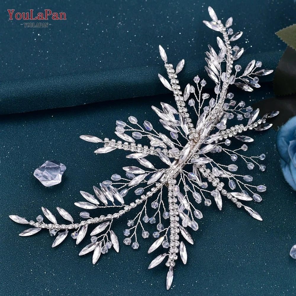 silver YouLaPan Best Selling Headpieces For Women Crystal Rhinestone Headwear Bridal Hairpins Wedding Hair Accessories HP287