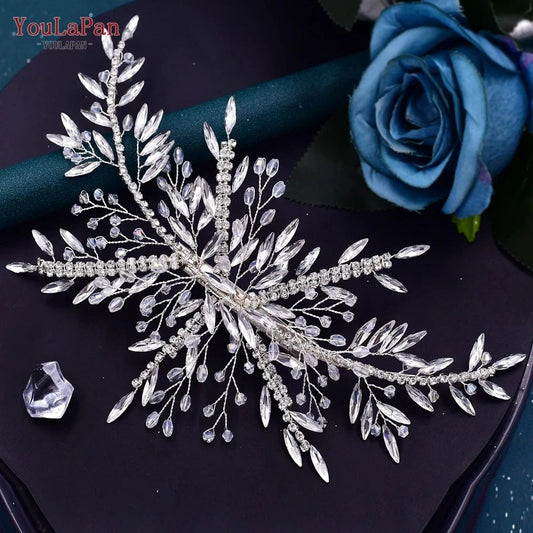 silver YouLaPan Best Selling Headpieces For Women Crystal Rhinestone Headwear Bridal Hairpins Wedding Hair Accessories HP287