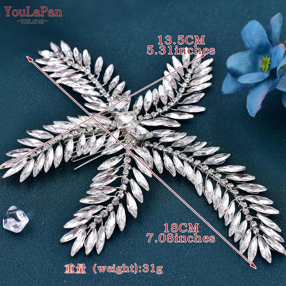 Silver Youlapan HP263 Exquisite Women Hair Comb Creative Starfish Shape Shiny Rhinestone Headwear Wedding Hair Accessory For Bridal