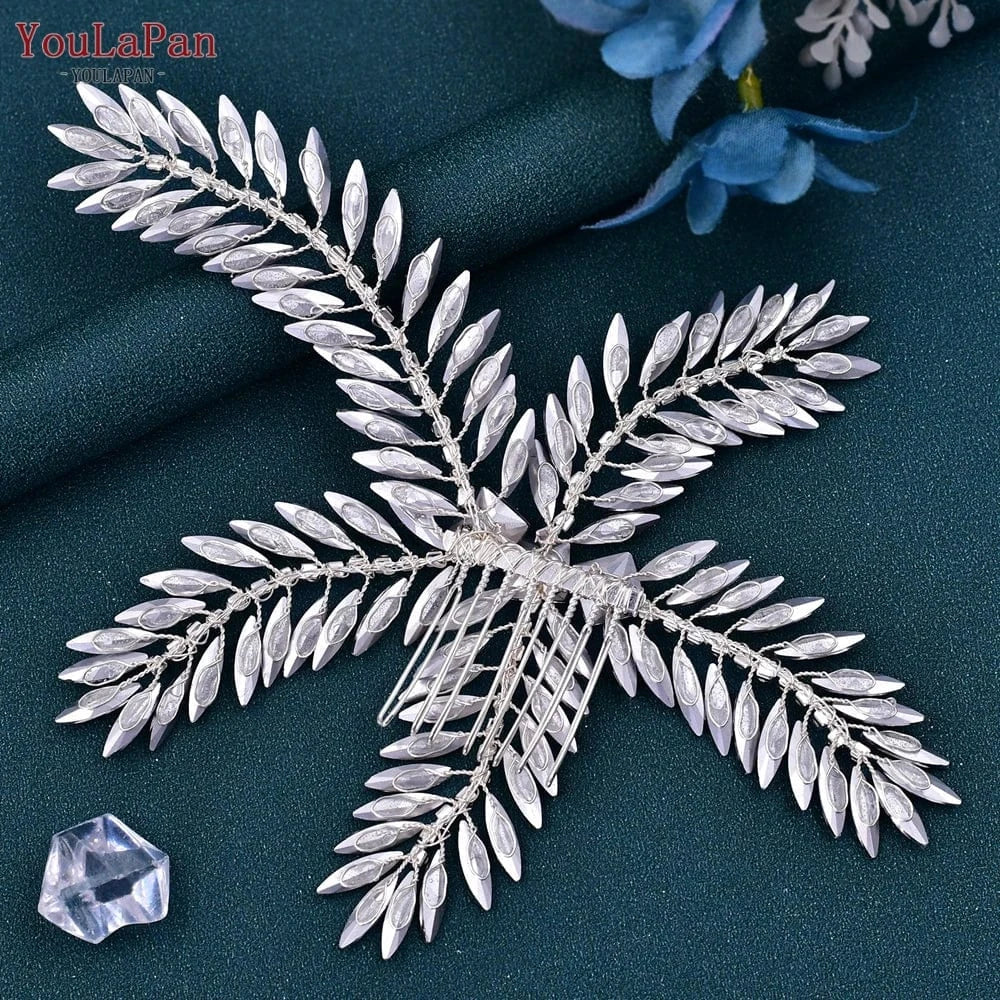 Silver Youlapan HP263 Exquisite Women Hair Comb Creative Starfish Shape Shiny Rhinestone Headwear Wedding Hair Accessory For Bridal