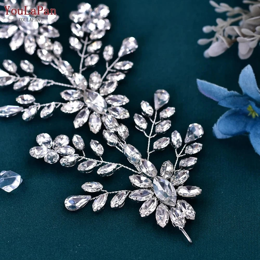 Silver Youlapan HP408 Silver Rhinestone Headband Women Bridal Hairband Hair Accessories Handmade Wedding Hair Jewelry
