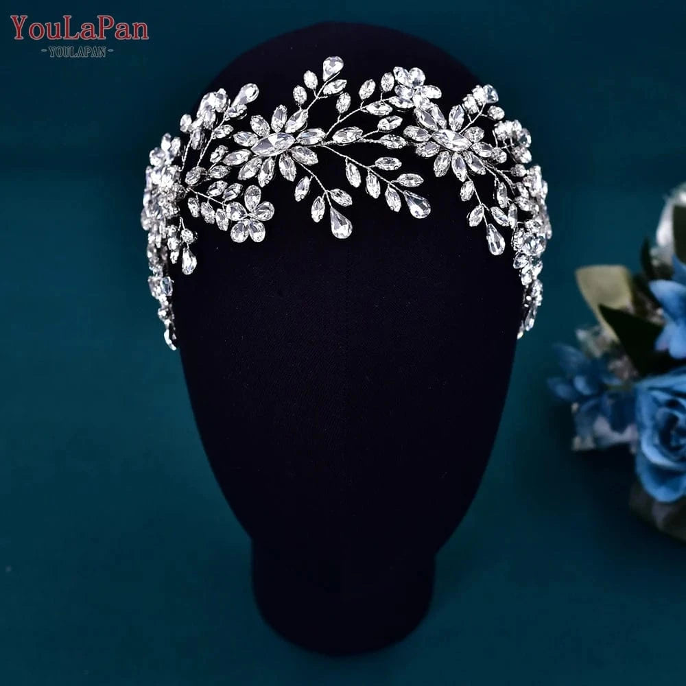 Silver Youlapan HP408 Silver Rhinestone Headband Women Bridal Hairband Hair Accessories Handmade Wedding Hair Jewelry