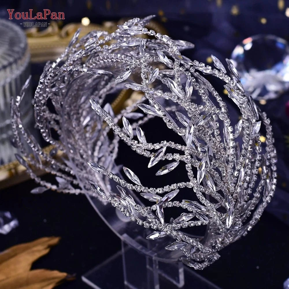 Silver Youlapan HP421 Fashion Woman Hair Band  Gold Silver Rhinestone Tentacle Hair Accessories Bridal Wedding Party Headbands