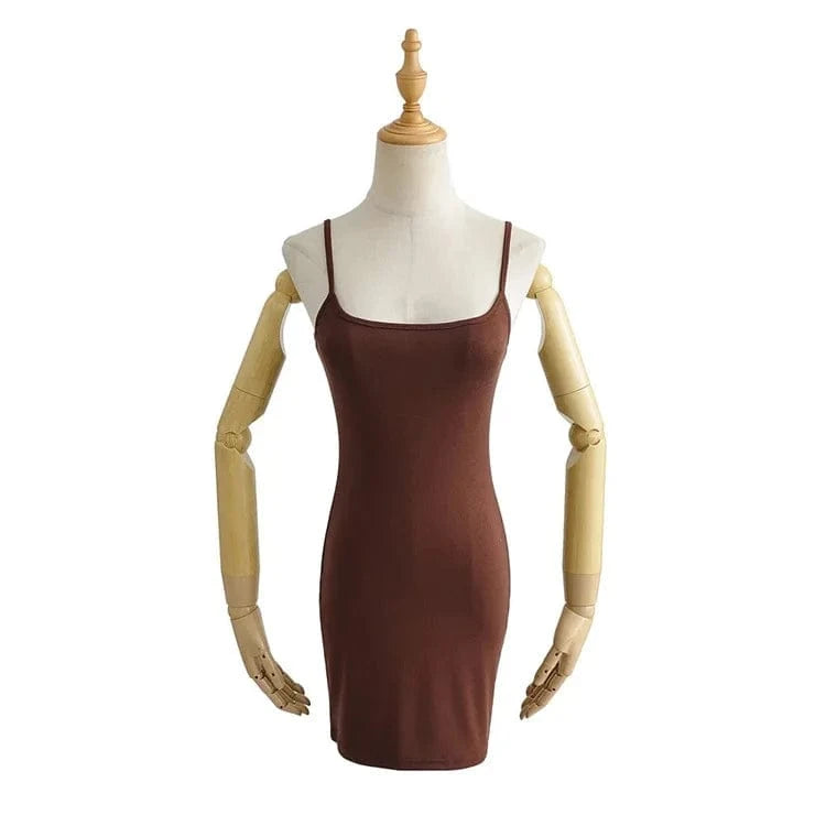 Simple Classic 6 Color Elegant Casual Mini Length Sleeveless O Neck Stretch Jersey Bodycon Casual Dresses