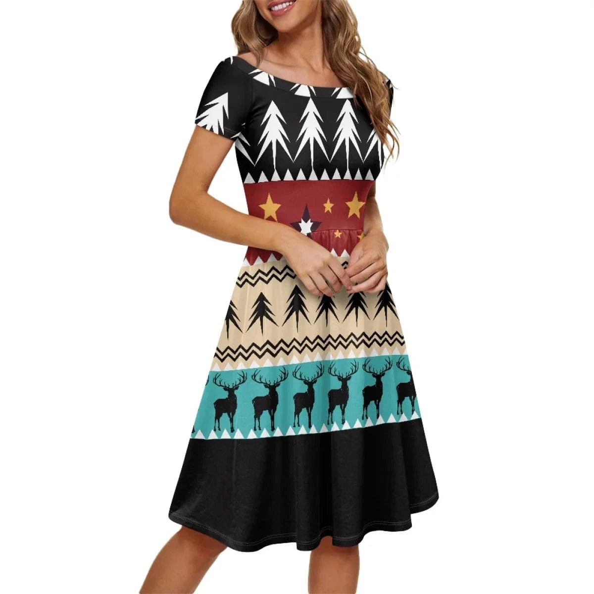 Simple Custom African Printing Women's Floral Summer Midi Dress Vintage Evening Dresses Women Lady Elegant Party Luxurious 2023
