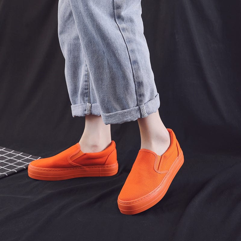 Simple Design China Wholesale Candy Color Slip on Sneaker Trendy Canvas Shoes