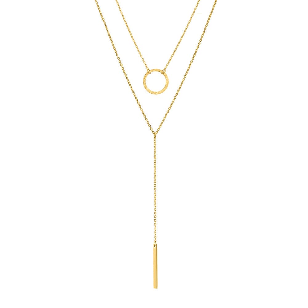 Simple Design Gold Chain Set Necklace Set Stainless Steel  Layering Necklaces Set Women