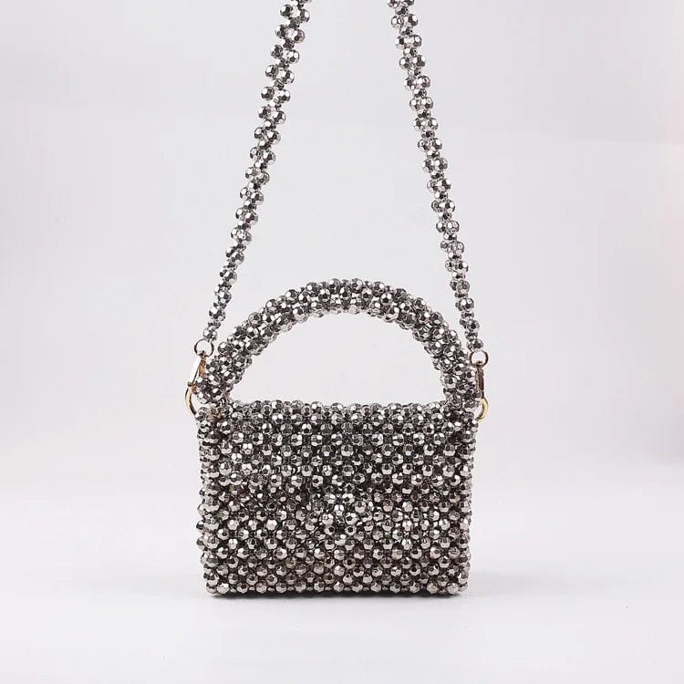sk176 Silver Bead Bag Designer Brand Acrylic Clear Pearl Beaded Box Totes Handmade Transparent Handbags Women Bags Designer Party Purses New