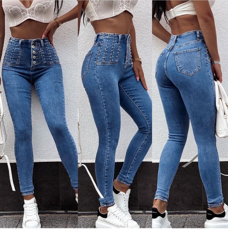 Skinny Jeans Women 2023 Autumn Fashion Stretch Retro Blue Denim Trousers Streetwear Women Jeans Pencil Pants High Waisted Jeans