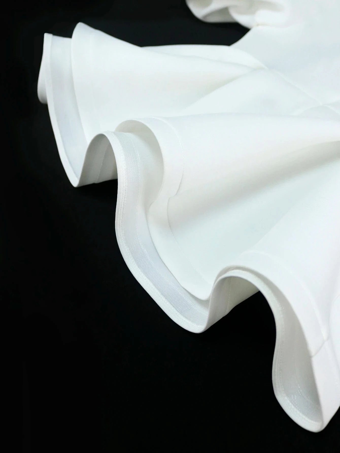 Skirt Top White Party Applique Ruffle Half Sleeves Women 2 Pieces Sets