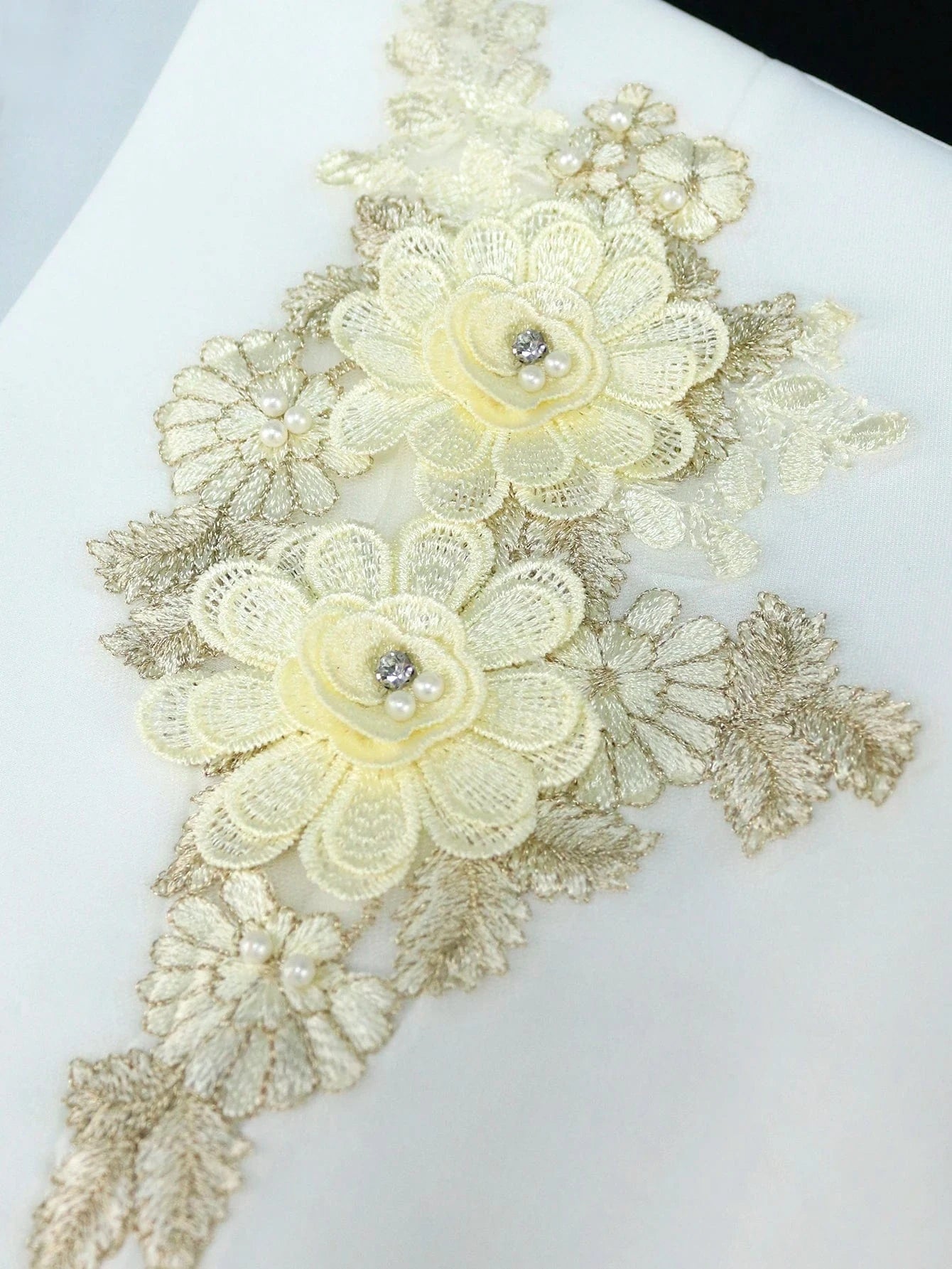 Skirt Top White Party Applique Ruffle Half Sleeves Women 2 Pieces Sets