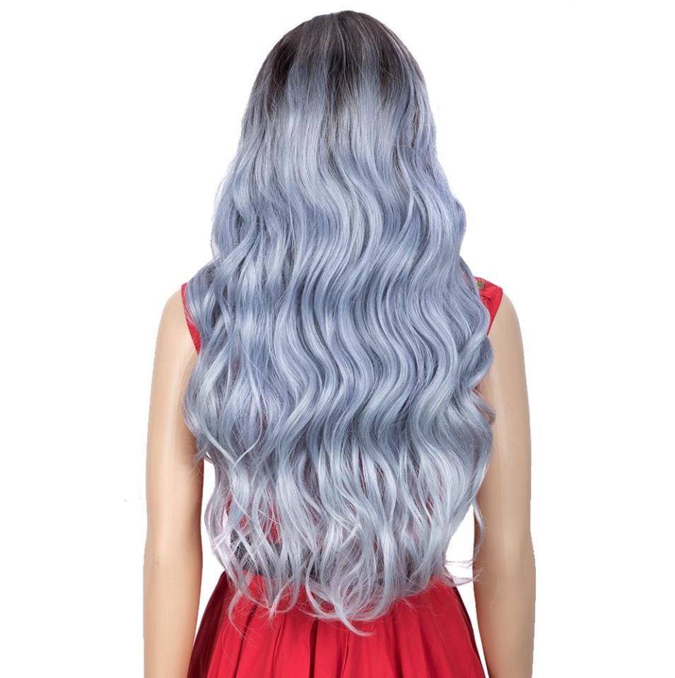 sleek 360 lace frontal ombre color wig wholesale blond body wave wig heat resistant lace  body wave Synthetic Hair Wig for women