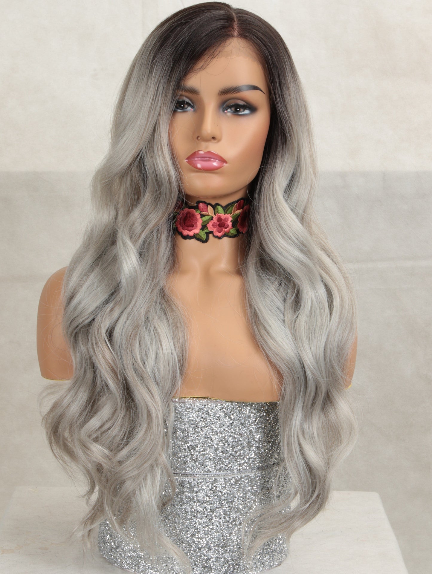 sleek 360 lace frontal ombre color wig wholesale blond body wave wig heat resistant lace  body wave Synthetic Hair Wig for women