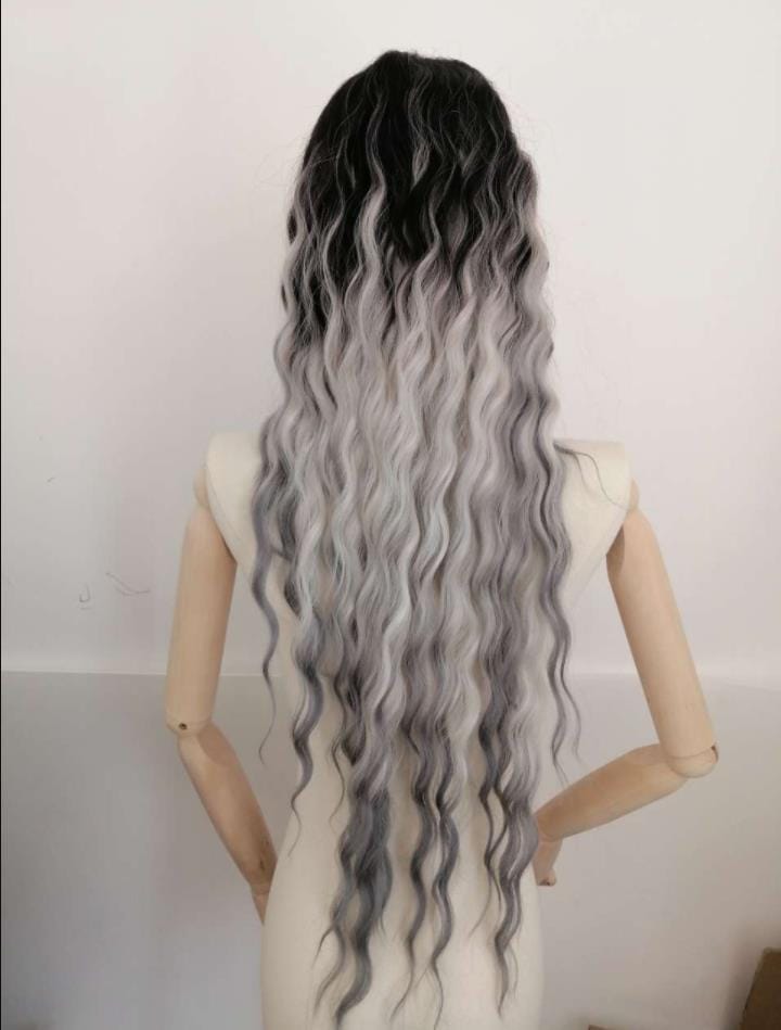 sleek blond body wave wholesale Manufacture heat resistant Mix Colors lace Middle Part body wave Synthetic Hair Wig for women